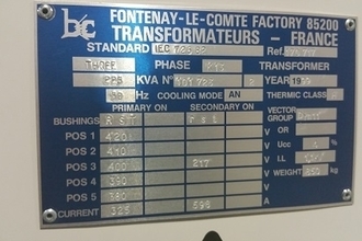 Fontenay-Le-Comte K13 Transformer 3PH 225 KVA 1999 transformers | Global Machine Brokers, LLC (4)